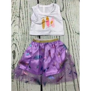 18 Inch Doll Clothes Purple 2 Piece Dressy Skirt Spring Summer Outfit